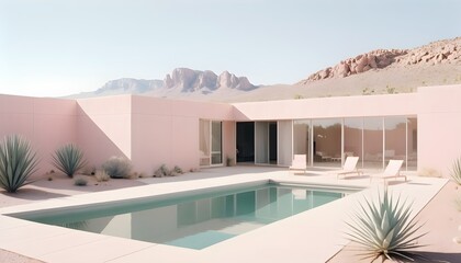 An ideas modern retro pool villa in landscape