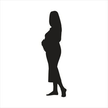 recommend clip art: silhouette of a pregnant woman vector