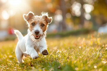 Playful Jack Russell Terrier in motion