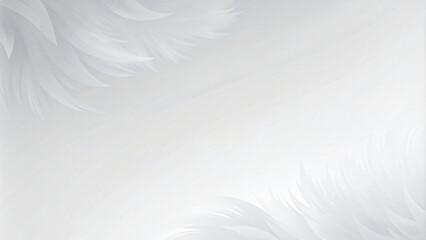 Soft white feathers against a clear white background