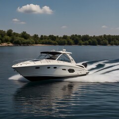 Luxury Speed Boat with Canvas Canopy