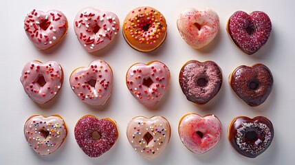 Sweet Heartful Delights: A Symphony of Heart-shaped Doughnuts