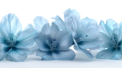 Exquisite Blue Flowers on White Background for Greeting Card or Design. Concept Floral Photography, Blue Flowers, White Background, Greeting Card, Design Inspiration