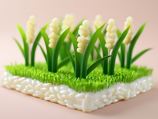 Obraz premium 3d illustration of a box of rice plants