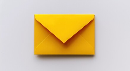 Isolated Yellow Envelope for Mailing and Communication Purposes. Simple and Minimalistic Design on a White Background.