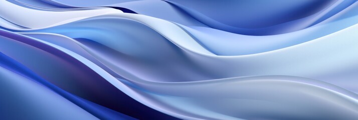 Obraz premium Dynamic curves wave futuristic abstract blue silver metallic flow smooth background