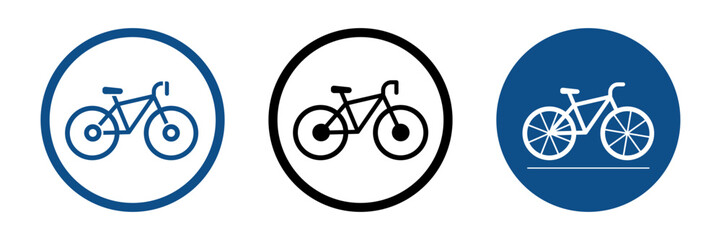 A bicycle icon for an urban environment. A modern bike, a set of icons. Bicycle parking on a special territory. EPS 10