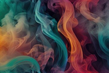 Fototapeta premium Dynamic dance of colorful smoke. Abstract waves of colored smoke. Flowing colored smoke background. rainbow smoke, paint explosion, color fume powder splash, motion of liquid ink dye in water