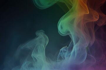 Obraz premium Dynamic dance of colorful smoke. Abstract waves of colored smoke. Flowing colored smoke background. rainbow smoke, paint explosion, color fume powder splash, motion of liquid ink dye in water