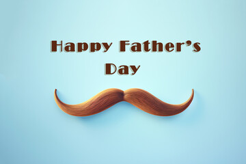 Moustache is isolated on a colored background Happy Father's day concept