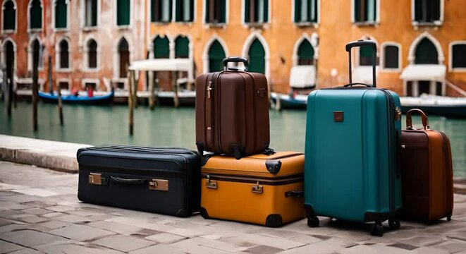 Suitcases in Venice.
