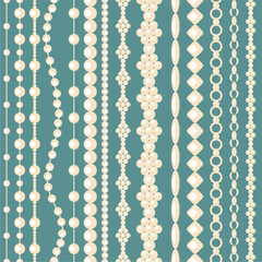 Seamless glamour print pattern with beads jewelry art decor wallpaper for textile, package, paper