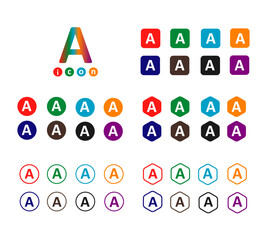 C letter icon design vector with 8 colors, nice typography  file, school kids typeface 