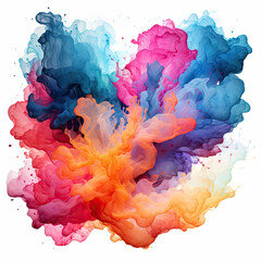 Fototapeta premium Watercolor Alcohol Ink Splash Illustration, Generative Ai