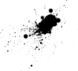 black ink dropped splash splatter