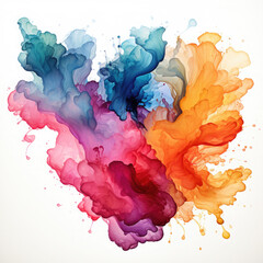 Fototapeta premium Watercolor Alcohol Ink Splash Illustration, Generative Ai