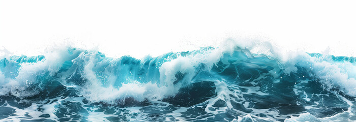 Turquoise ocean wave panorama splashing