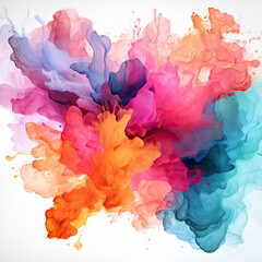 Fototapeta premium Watercolor Alcohol Ink Splash Illustration, Generative Ai