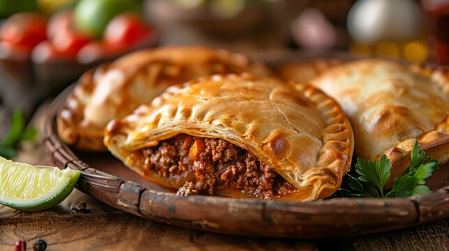 The cuisine of Bolivia. Salteña –meat pies.