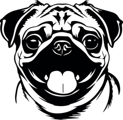 cute pug dog face