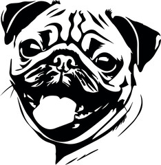 pug head vector