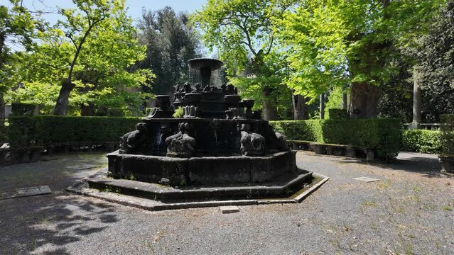 Scenic sight in the marvellous Villa Lante in Bagnaia, Province of Viterbo, Lazio, Italy.