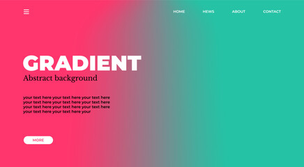 Abstract gradient web page design template, background with smooth blur shapes and sample text, copy space.Pink, green,red and black color.Copy space. Gradient mesh for fluid graphic design.