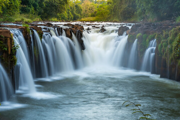 tropical waterfall in Laos
