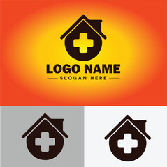 Hospital logo icon healthcare medical building logo modern flat business vector logo