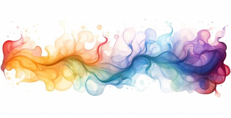 Watercolor wave flow gradient border drop abstract on white background