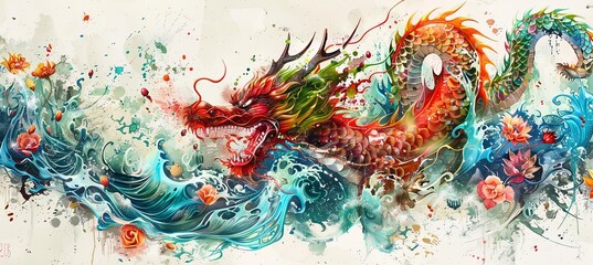 china dragon on background white