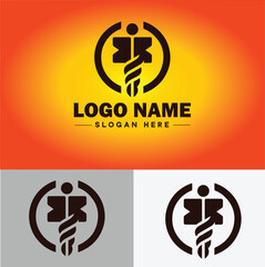 Hospital logo icon healthcare medical building logo modern flat business vector logo