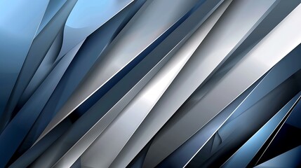 Obraz premium Abstract blue silver gradient geometric overlap shape background