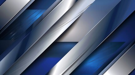 Obraz premium Abstract blue silver gradient geometric overlap shape background