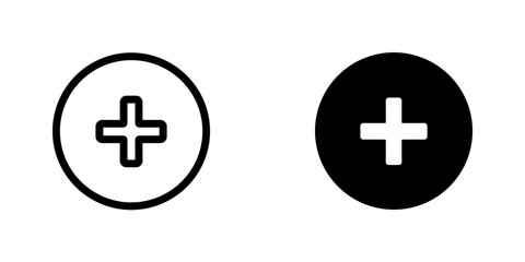 Add icon vector. Plus icon sign symbol vector. Medical cross vector icon illustration isolated on white background