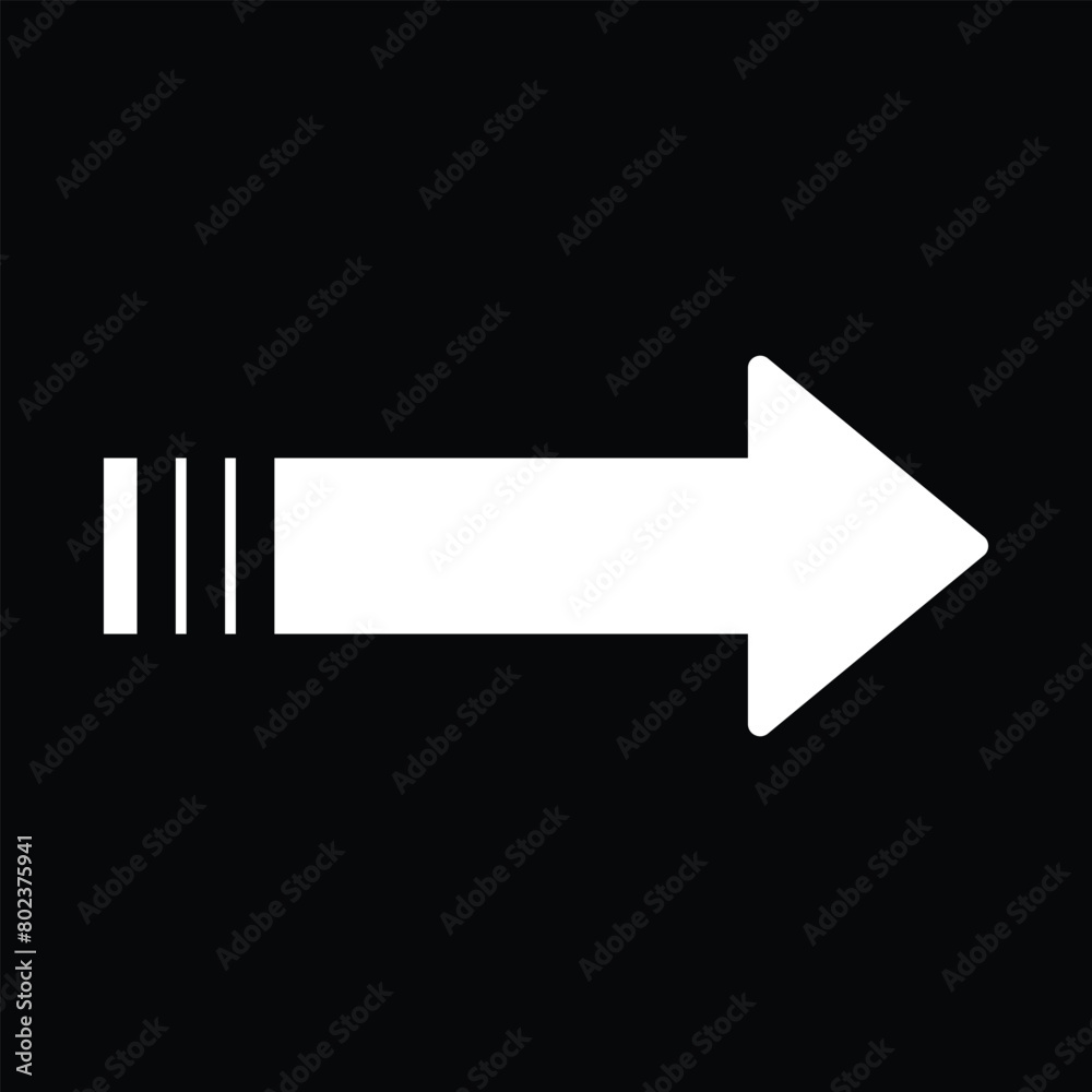 Wall mural white arrow icon isolated on black background. arrow icon in trendy design style. arrow vector icon 