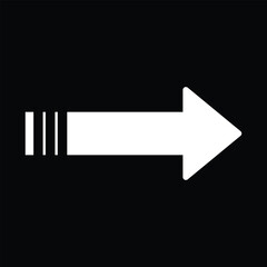 White Arrow icon isolated on black background. Arrow icon in trendy design style. Arrow vector icon modern and simple flat symbol for web site, mobile app, UI. Vector illustration. Eps file 133. 