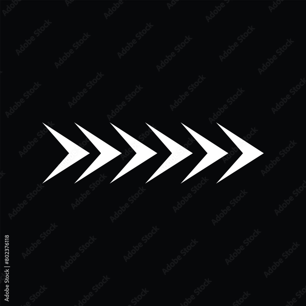 Wall mural white arrow icon isolated on black background. arrow icon in trendy design style. arrow vector icon 