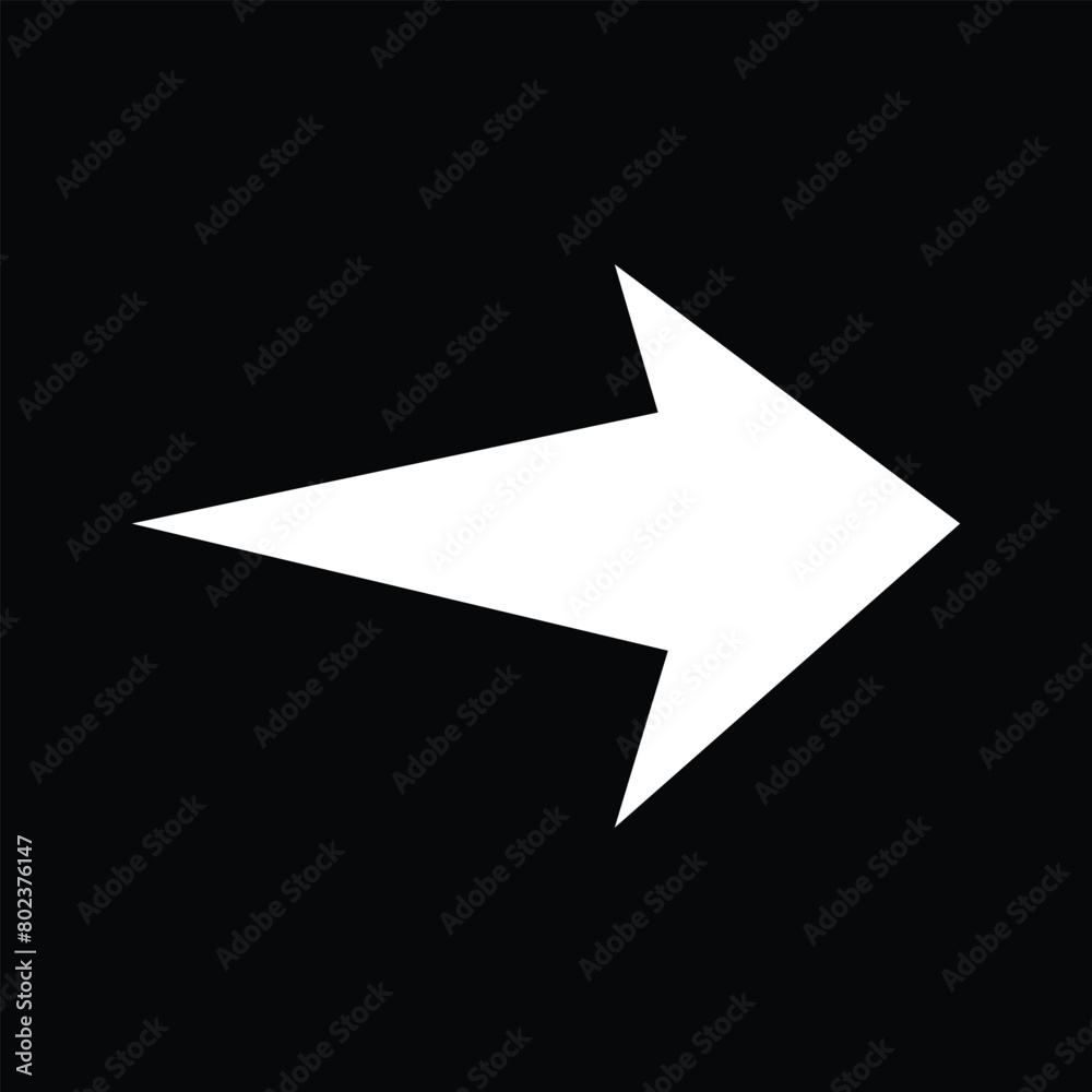Wall mural white arrow icon isolated on black background. arrow icon in trendy design style. arrow vector icon 