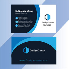 Visiting Card Design with Black and Blue combination
