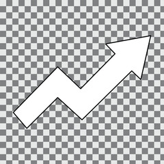 Share icon with arrow. White icon on transparent background. flat design arrow pointing backward icon. right, next, forward, proceed straight, symbol for direction. Vector illustration. Eps file 144.