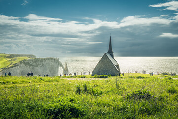 Falaise d'Etreta avec la célèbre Arche, ces galets et son spectaculaire panorama,Normandie