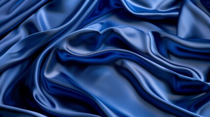Obraz premium Silky satin fabric in a royal blue shade brings a smooth and luxurious texture to your background.