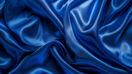 Obraz premium Silky satin fabric in a royal blue shade brings a smooth and luxurious texture to your background.
