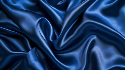Obraz premium Silky satin fabric in a royal blue shade brings a smooth and luxurious texture to your background.