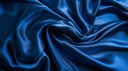 Obraz premium Silky satin fabric in a royal blue shade brings a smooth and luxurious texture to your background.