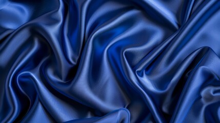 Obraz premium Silky satin fabric in a royal blue shade brings a smooth and luxurious texture to your background.