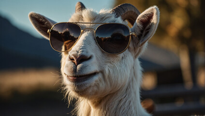 Image of smiling goat wearing glasses 17