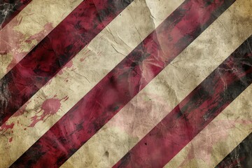Aged Elegance. Grunge Stripes and Splatter on Vintage Canvas.