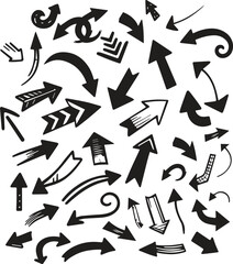  Set arrows vector isolated on white background.